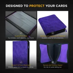 - 9 Pocket Premium Binder with Zipper for 504 Cards - Side Loading Pockets fo... - Image 3