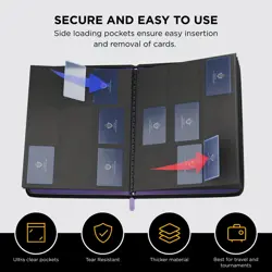 - 9 Pocket Premium Binder with Zipper for 504 Cards - Side Loading Pockets fo... - Image 4