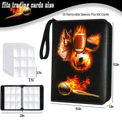 Sports Card Binder 900 Pockets, Trading Card Binder 9 Pocket with 50 Sleeves ... - Image 3
