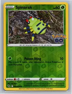 Spinarak 006/078 Common Pokemon GO Pokemon Reverse Holo Near Mint - Image 1