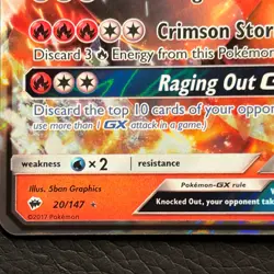 Pokemon TCG Charizard GX Burning Shadows 20/147 Holo Ultra Rare - Image 5