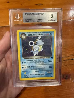BGS 9 Dark Blastoise Holo 3/82 Team Rocket Unlimited 2000 POKEMON **WITH SWIRL** - Image 1