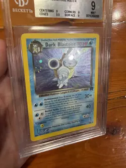 BGS 9 Dark Blastoise Holo 3/82 Team Rocket Unlimited 2000 POKEMON **WITH SWIRL** - Image 2