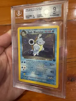 BGS 9 Dark Blastoise Holo 3/82 Team Rocket Unlimited 2000 POKEMON **WITH SWIRL** - Image 3