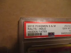 2019 POKEMON SUN & MOON HIDDEN FATES RALTS HOLO #SV34 PSA 10 GEM MINT MORE LISTD - Image 3