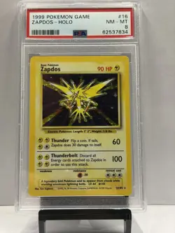 Zapdos Base Set Holo Pokemon UNL PSA 8 - Image 1