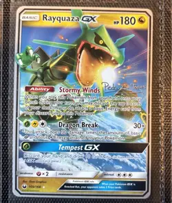 Pokemon TCG Rayquaza GX 109/168 2018 World Championship Signed - Image 1
