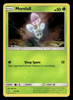 Morelull 3/18 Common Detective Pikachu Holo Pokemon NM - Image 1