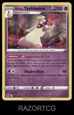 HISUIAN TYPHLOSION 052/189 HOLO R ASTRAL RADIANCE POKEMON HOLO NM/M - Image 1