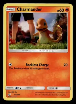 Charmander 4/18 Common Detective Pikachu Holo Pokemon NM - Image 1