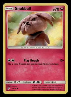 Snubbull 15/18 Common Detective Pikachu Holo Pokemon NM - Image 1