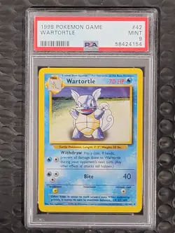 1999 Pokemon "PERFECT CENTERING " #42 Wartortle PSA 9 Mint #42 NEW FRESH SLAB - Image 1