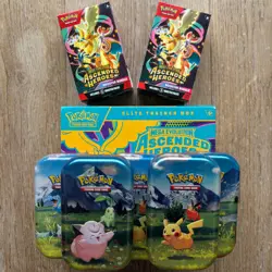 Pokemon Ascended Heroes Bulk Lot 60+ Packs ETB Bundles Tins Mega ex IR Hits - Image 5