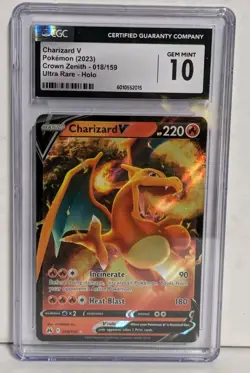 CGC 10 Gem Mint Charizard V 018/159 Ultra Rare Pokemon TCG - Image 1