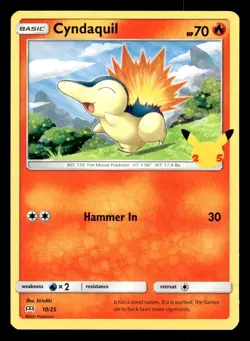 Cyndaquil 10/25 McDonald's 25th Anniversary Stamped Promo 2021 Pokemon NM - Image 1