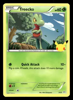 Treecko 3/25 McDonald's 25th Anniversary Stamped Promo 2021 Pokemon NM - Image 1