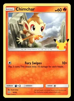 Chimchar 12/25 McDonald's 25th Anniversary Stamped Promo 2021 Pokemon NM - Image 1