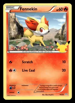 Fennekin 14/25 McDonald's 25th Anniversary Stamped Promo 2021 Pokemon NM - Image 1