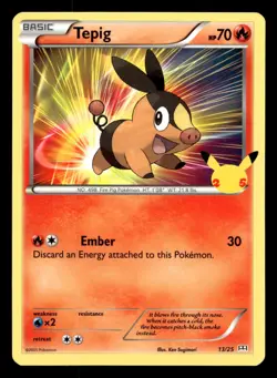 Tepig 13/25 McDonald's 25th Anniversary Stamped Promo 2021 Pokemon NM - Image 1