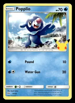 Popplio 23/25 McDonald's 25th Anniversary Stamped Promo 2021 Pokemon NM - Image 1