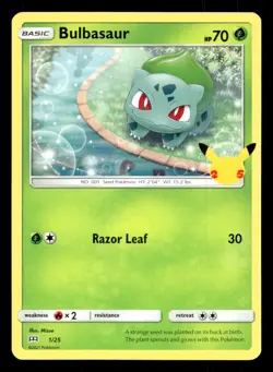 Bulbasaur 1/25 McDonald's 25th Anniversary Stamped Promo 2021 Pokemon NM - Image 1