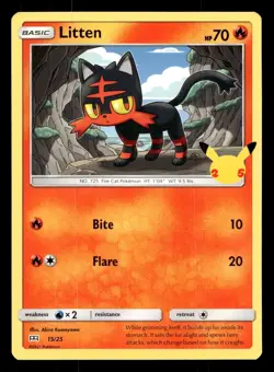 Litten 15/25 McDonald's 25th Anniversary Stamped Promo 2021 Pokemon NM - Image 1