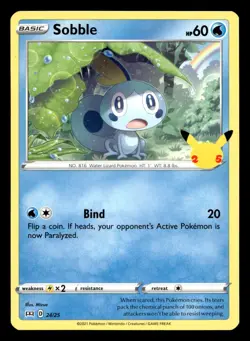 Sobble 24/25 McDonald's 25th Anniversary Stamped Promo 2021 Pokemon NM - Image 1