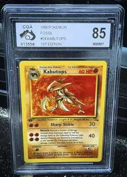 1999 Pokemon Fossil Kabutops Holo 1st Edition #24 CGA 85 NM/MT Vintage WOTC - Image 1