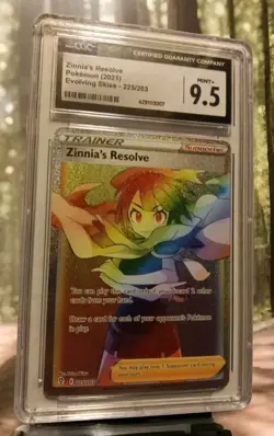 Zinnia's Resolve 225/203 Evolving Skies Pokemon 2021 Rainbow Graded CGC 9.5 - Image 1