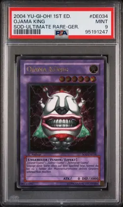 Yugioh Ojama-Konig SOD-DE034 Ultimate Rare 1. Auflage PSA 9 - Image 1