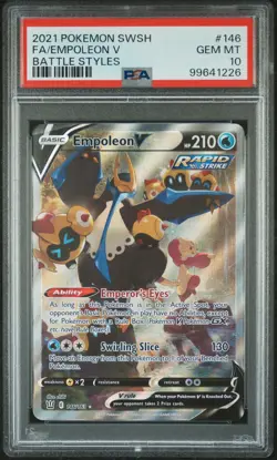 PSA 10 EMPOLEON V 146/163 | Battle Styles Full Art Pokemon Card - Image 1