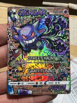 Gengar Fan Art ex Heroes Holo Mega Flames Custom Evolutions Card #151 - Image 1