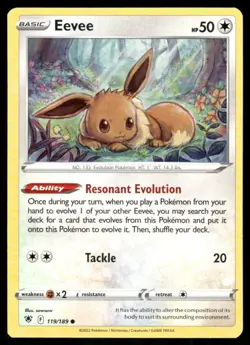 Eevee 119/189 Common Astral Radiance Pokemon Near Mint - Image 1