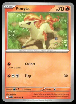 Ponyta 077/165 Common 151 Pokemon Near Mint - Image 1