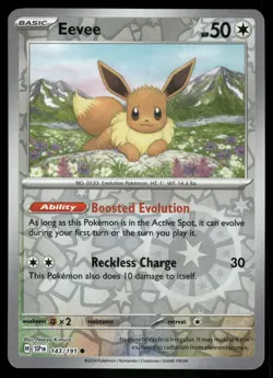 Eevee 143/191 Common Surging Sparks Pokemon Reverse Holo Near Mint - Image 1
