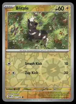 Blitzle 031/086 Common White Flare Pokemon Reverse Holo Near Mint - Image 1