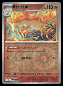 Rapidash 030/182 Uncommon Destined Rivals Pokemon Reverse Holo Near Mint - Image 1