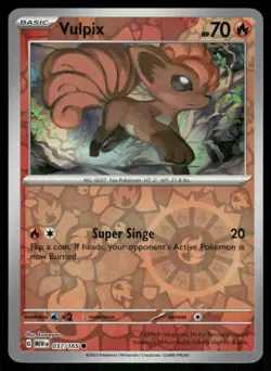 Vulpix 037/165 Common 151 Pokemon Reverse Holo Near Mint - Image 1