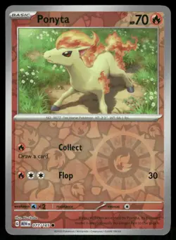 Ponyta 077/165 Common 151 Pokemon Reverse Holo Near Mint - Image 1