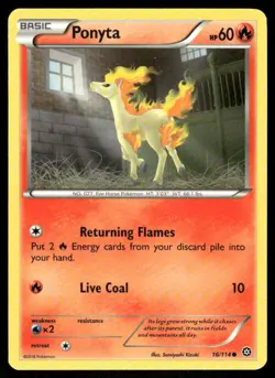 Ponyta 16/114 Common Steam Siege Pokemon Near Mint - Image 1