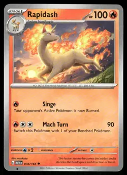 Rapidash 078/165 Uncommon 151 Pokemon Near Mint - Image 1