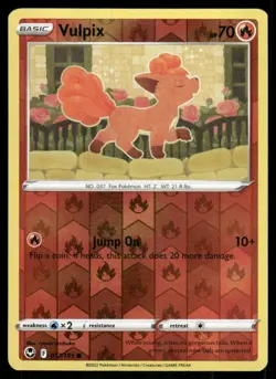 Vulpix 017/195 Common Silver Tempest Pokemon Reverse Holo Near Mint - Image 1