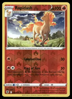 Rapidash 022/189 Rare Astral Radiance Pokemon Reverse Holo Near Mint - Image 1