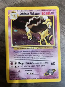 Sabrina's Alakazam Gym Challenge Holo Rare Unlimited 16/132 80HP Stage 2 - Image 1
