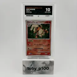 Pokemon Arcanine 010/090 Bonds to the End of Time HOLO #010 2008 POP 5 - ACE 10 - Image 1