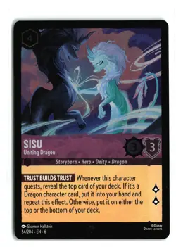 SISU UNITING DRAGON 54/204 SUPER RARE COLD FOIL DISNEY LORCANA NM - Image 1