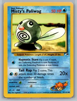 Misty's Poliwag Gym Heroes #087/132 Common Pokemon Card - Image 1