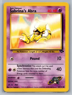 Sabrina's Abra (93) Gym Challenge #093/132 Common Pokemon Card - Image 1