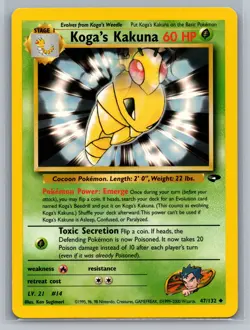 Koga's Kakuna Gym Challenge #047/132 Uncommon Pokemon Card - Image 1