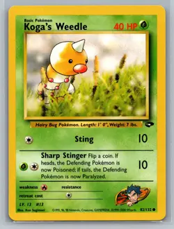 Koga's Weedle Gym Challenge #082/132 Common Pokemon Card - Image 1